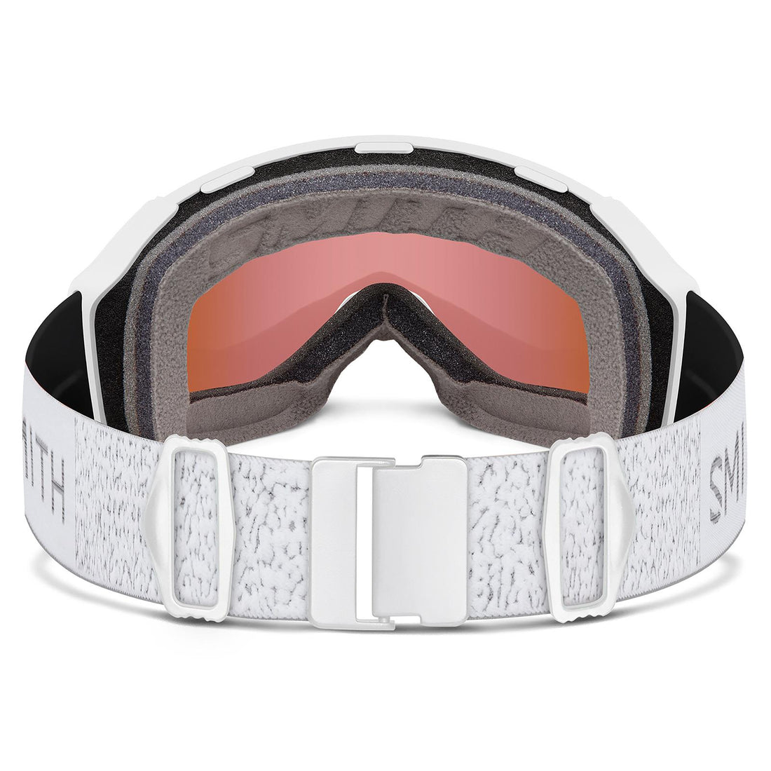 Smith Ski Goggles 4D Mag S 0OR M5 White Chunky Knit ChromaPop Everyday Rose Gold Mirror & CP Storm Rose Flash