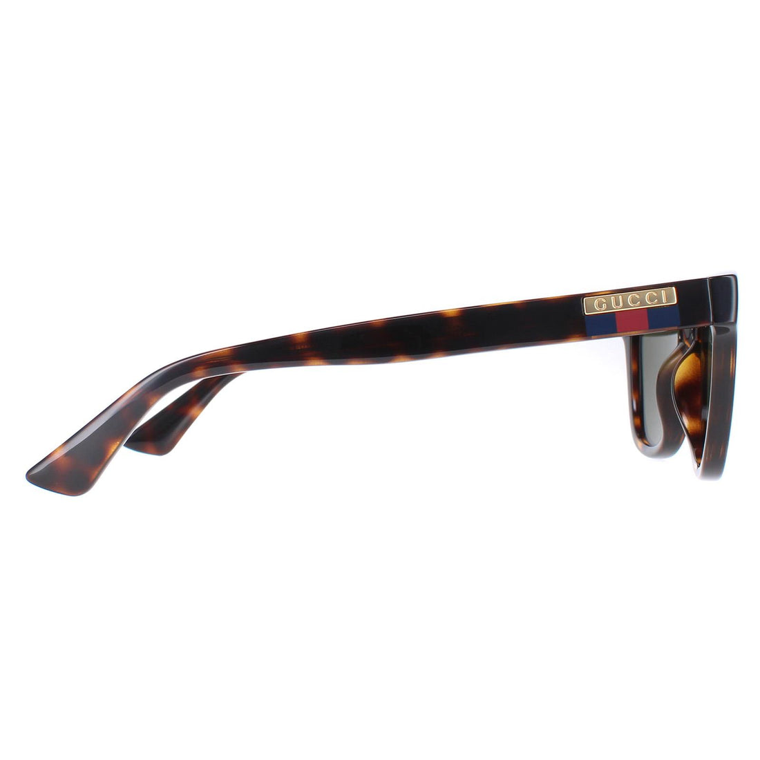Gucci Sunglasses GG1116S 002 Shiny Dark Havana Solid Green