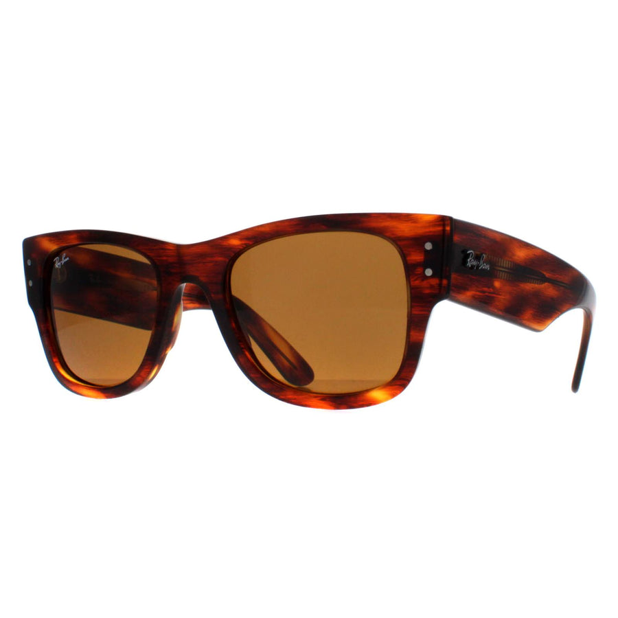 Ray-Ban Sunglasses RB0840S Mega Wayfarer 954/33 Polished Striped Havana Brown