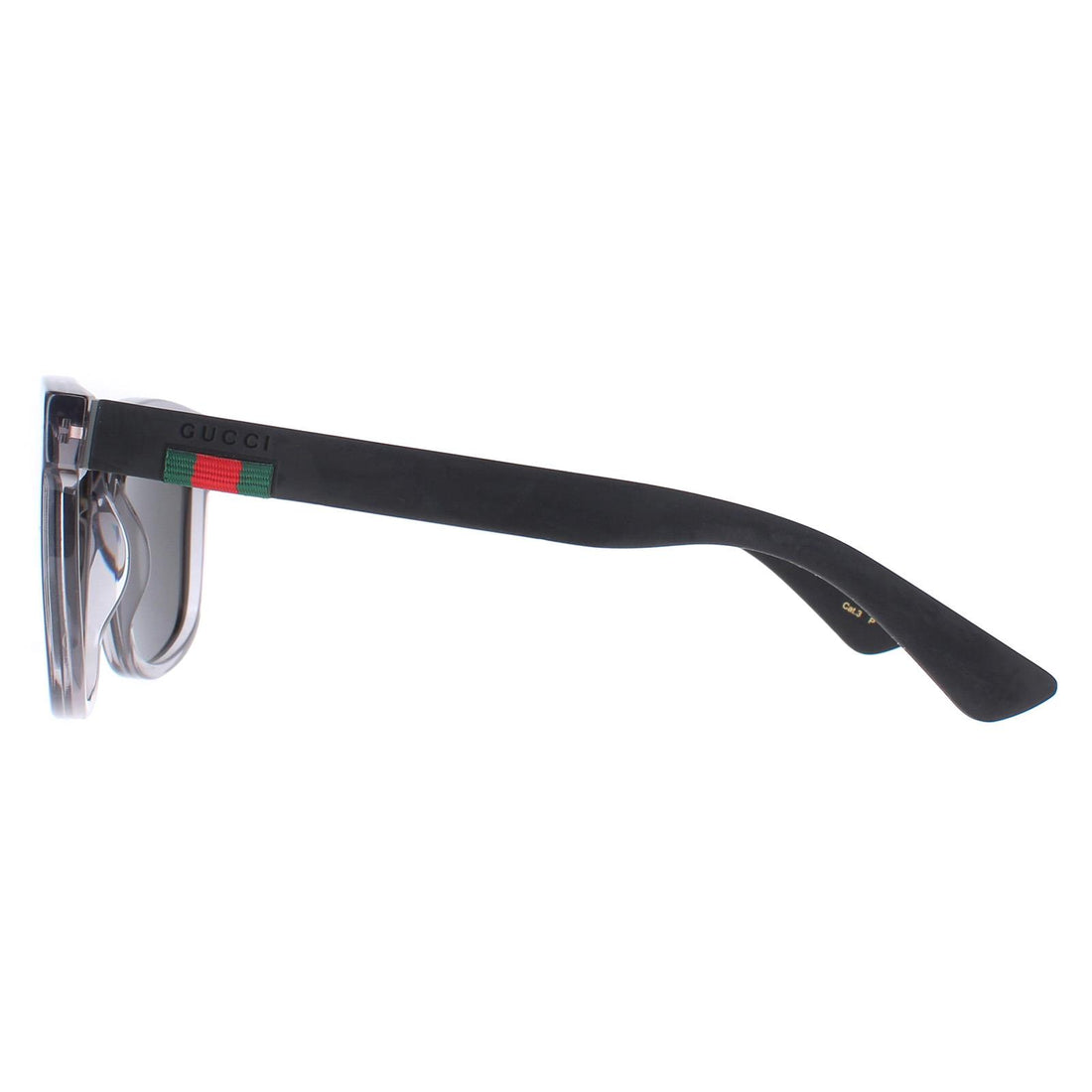 Gucci Sunglasses GG0010S 004 Transparent Grey and Black Grey Polarized