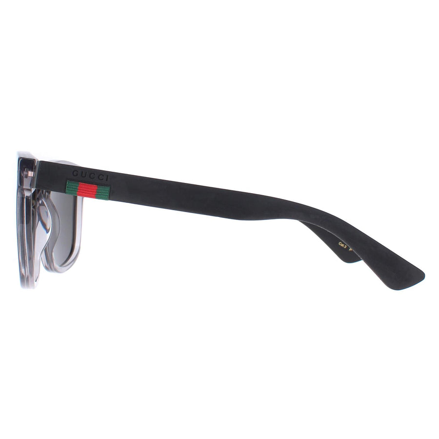 Gucci Sunglasses GG0010S 004 Transparent Grey and Black Grey Polarized