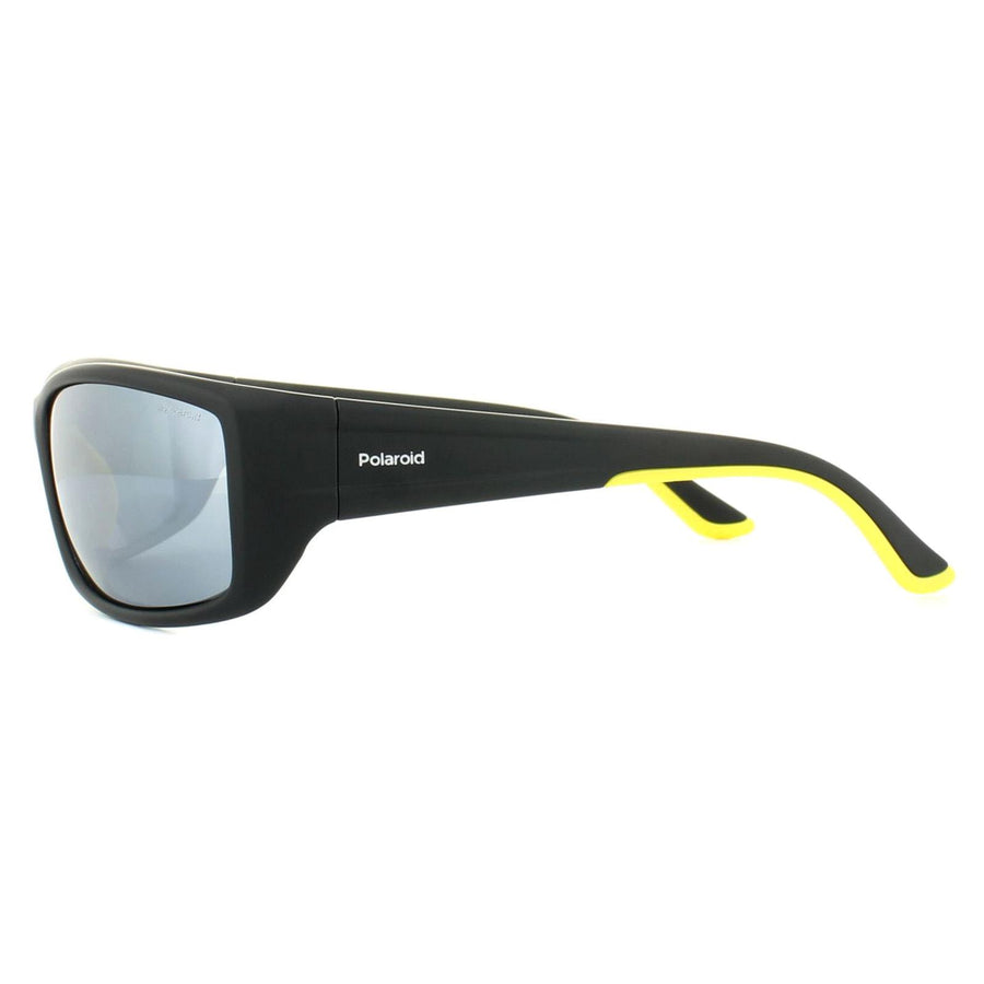 Polaroid Sport Sunglasses PLD 7011/S 71C EX Black Yellow Grey Silver Mirror Polarized