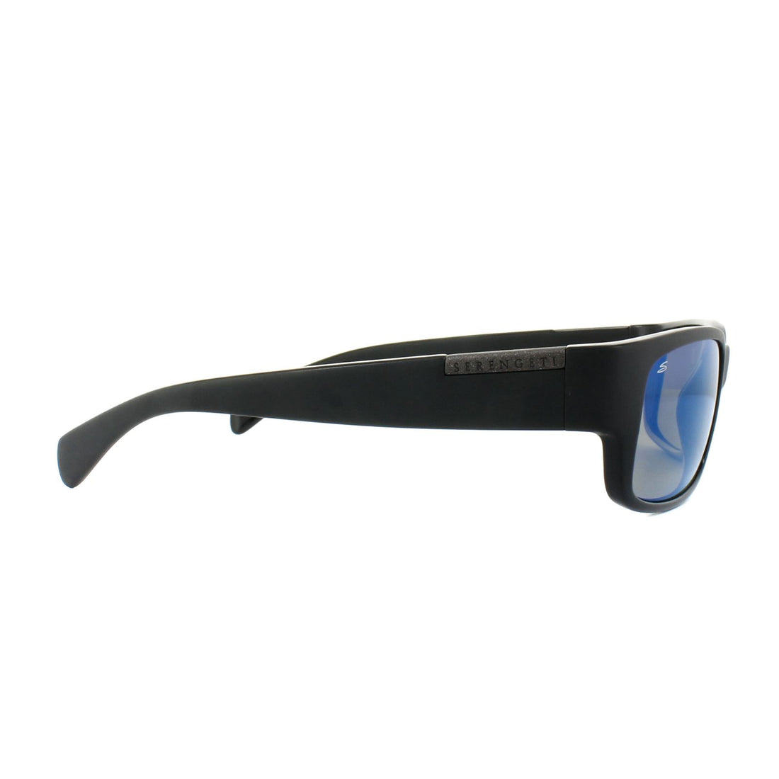 Serengeti Sunglasses Merano 8267 Satin Shiny Black Blue Mirror Polarized Phd 555nm