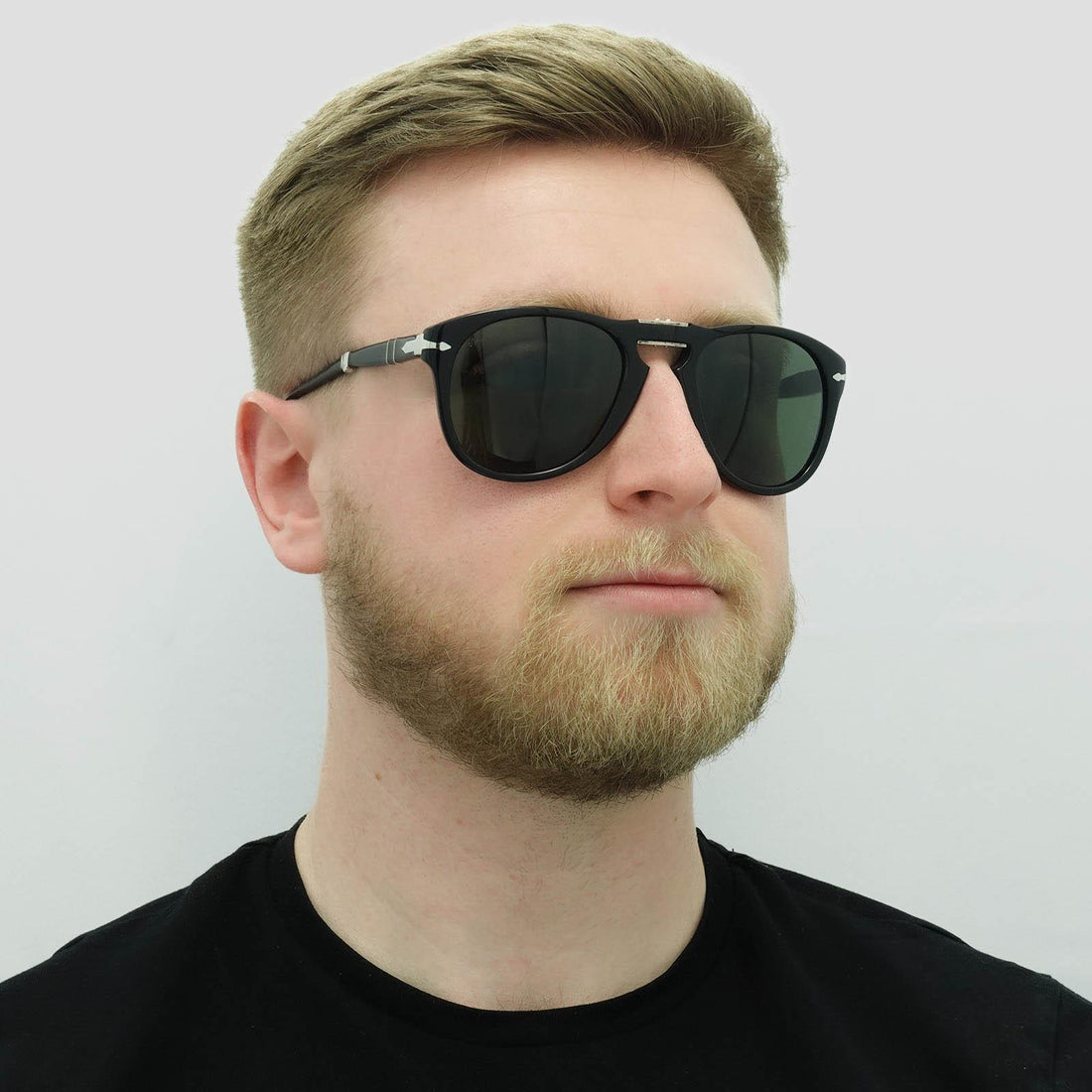 Persol Sunglasses PO0714 95/31 Black Green Folding 54mm