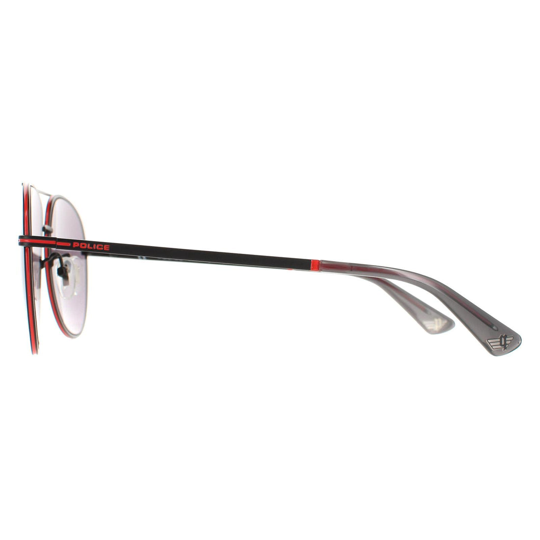 Police Sunglasses SPL777C Chief 1 8U6X Matte Black Smoke Mirror Silver