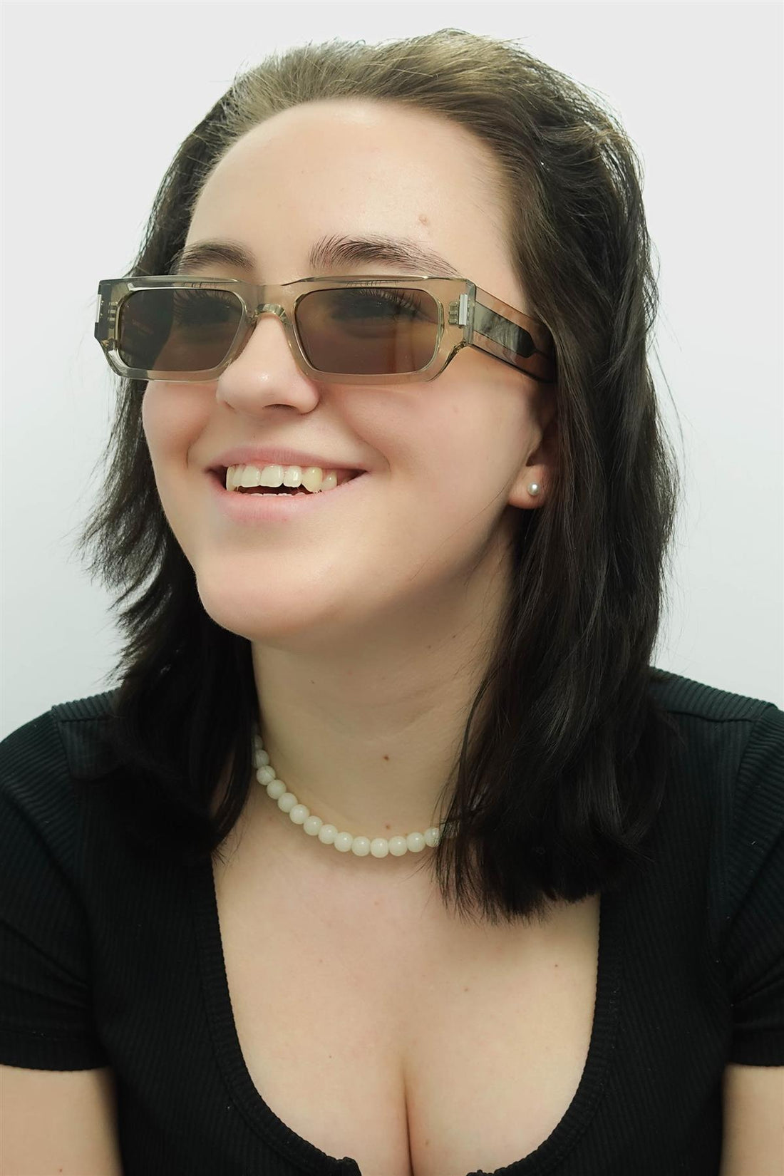 Saint Laurent Sunglasses SL660 004 Transparent Beige Brown