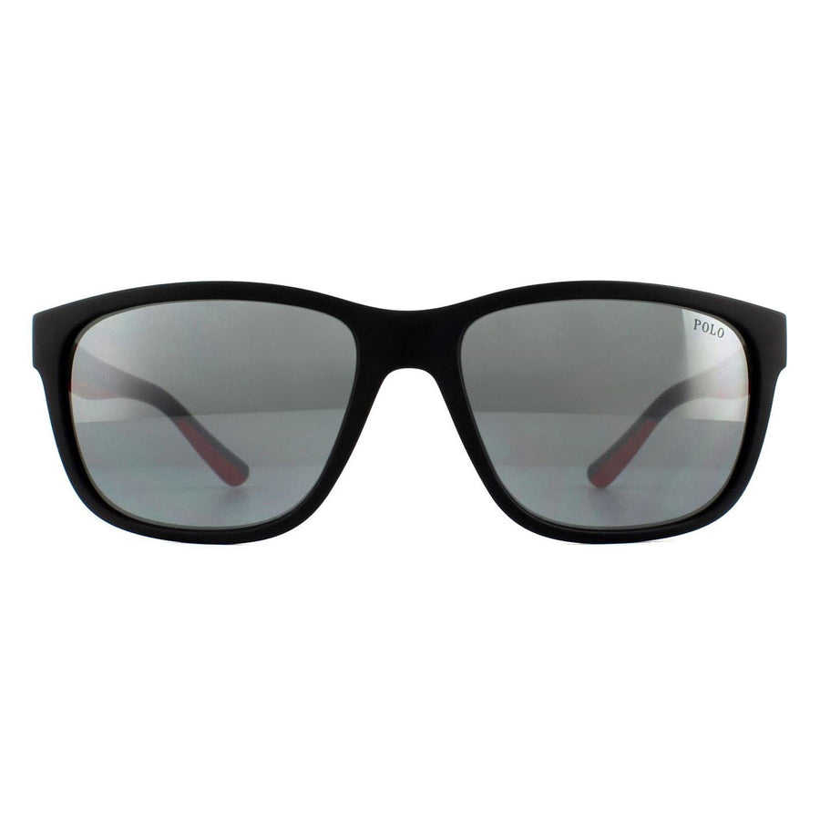 Polo Ralph Lauren PH4142 Sunglasses Matte Black / Silver Mirror