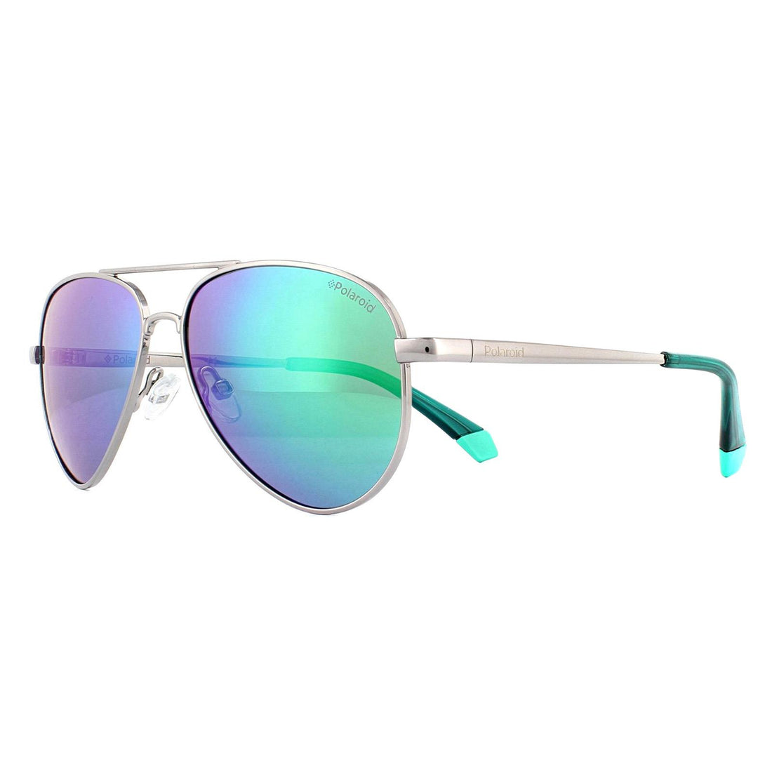 Polaroid Kids Sunglasses PLD 8015/N/NEW 6LB 5Z Ruthenium Grey Green Mirror Polarized