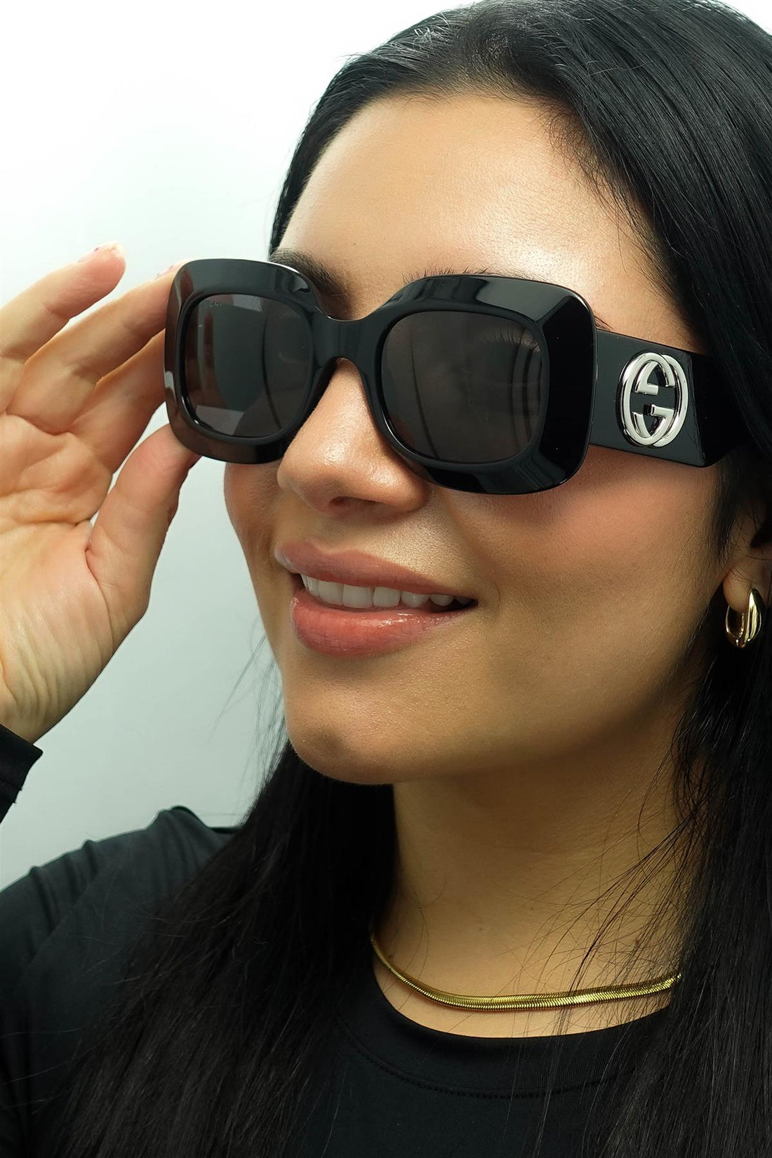 Gucci Sunglasses GG1695S 001 Black with Silver Grey