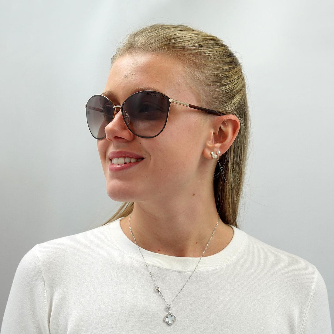 Tom Ford Sunglasses Penelope FT0320 28F Brown on Gold with Havana Brown Gradient