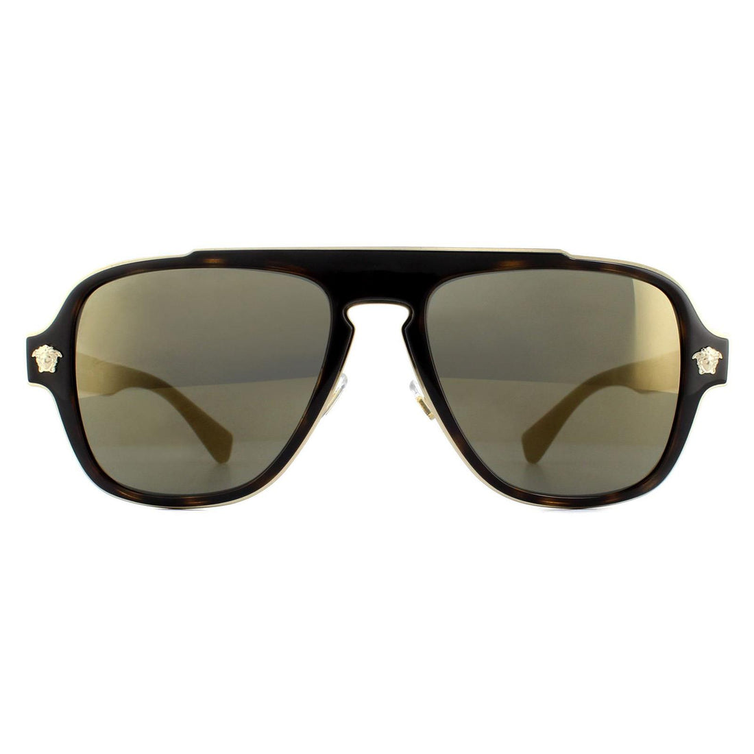 Versace Sunglasses VE2199 12524T Dark Havana Dark Grey Mirror Gold