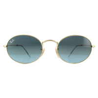 Ray-Ban Oval RB3547 Sunglasses Gold Blue Grey Gradient