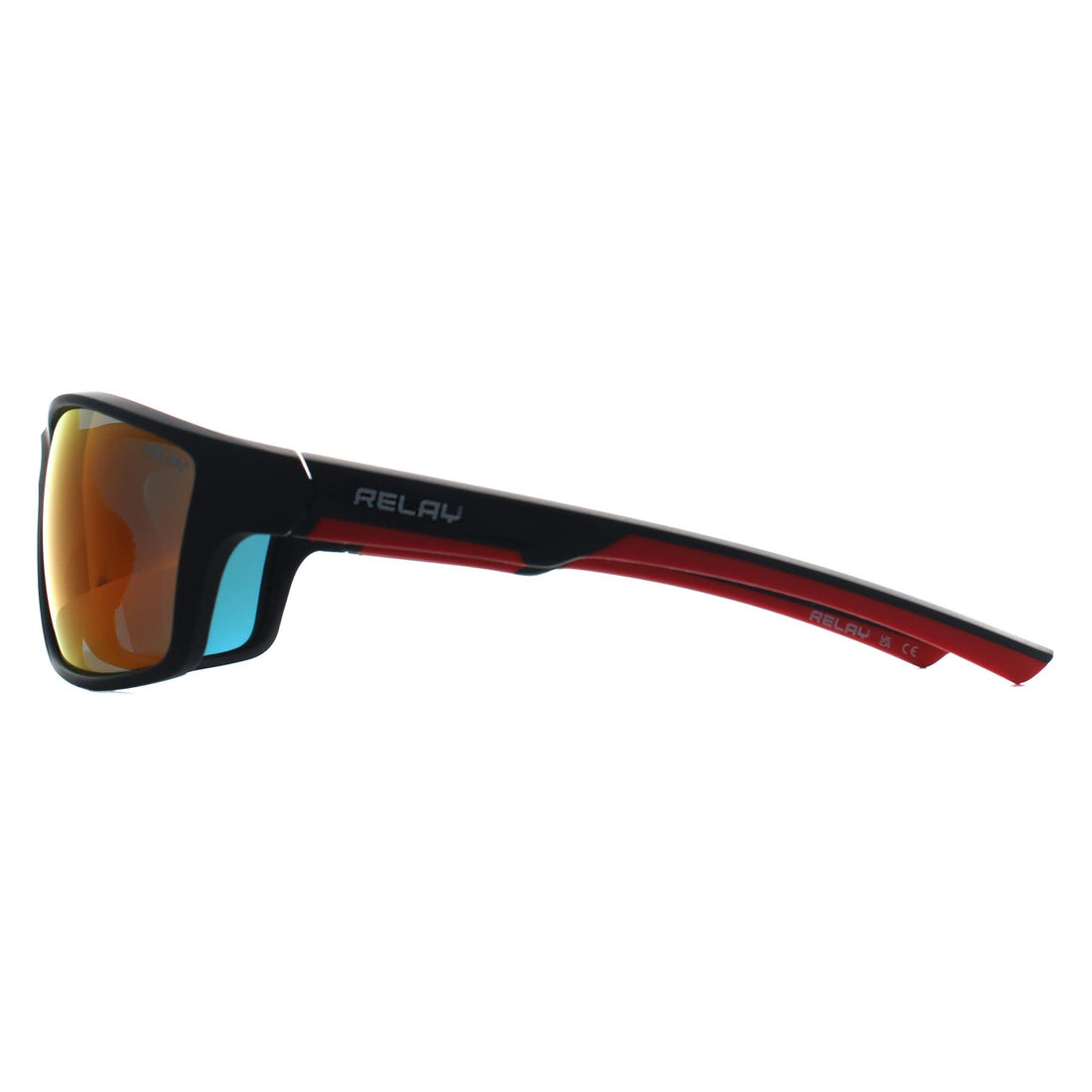 Relay Wrap Unisex Matte Black and Red Red Revo Polarized Fastlane Sunglasses