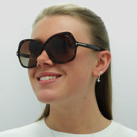 Tom Ford Sunglasses Rosemin FT1013 52F Dark Havana Brown Gradient