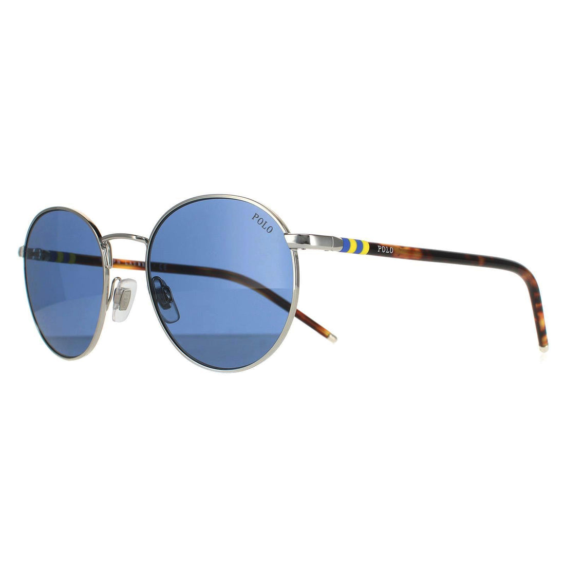 Polo Ralph Lauren Sunglasses PH3133 900180 Shiny Silver Dark Blue