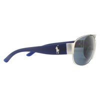 Polo Ralph Lauren Sunglasses PH3052 904687 Matte Silver and Blue Grey