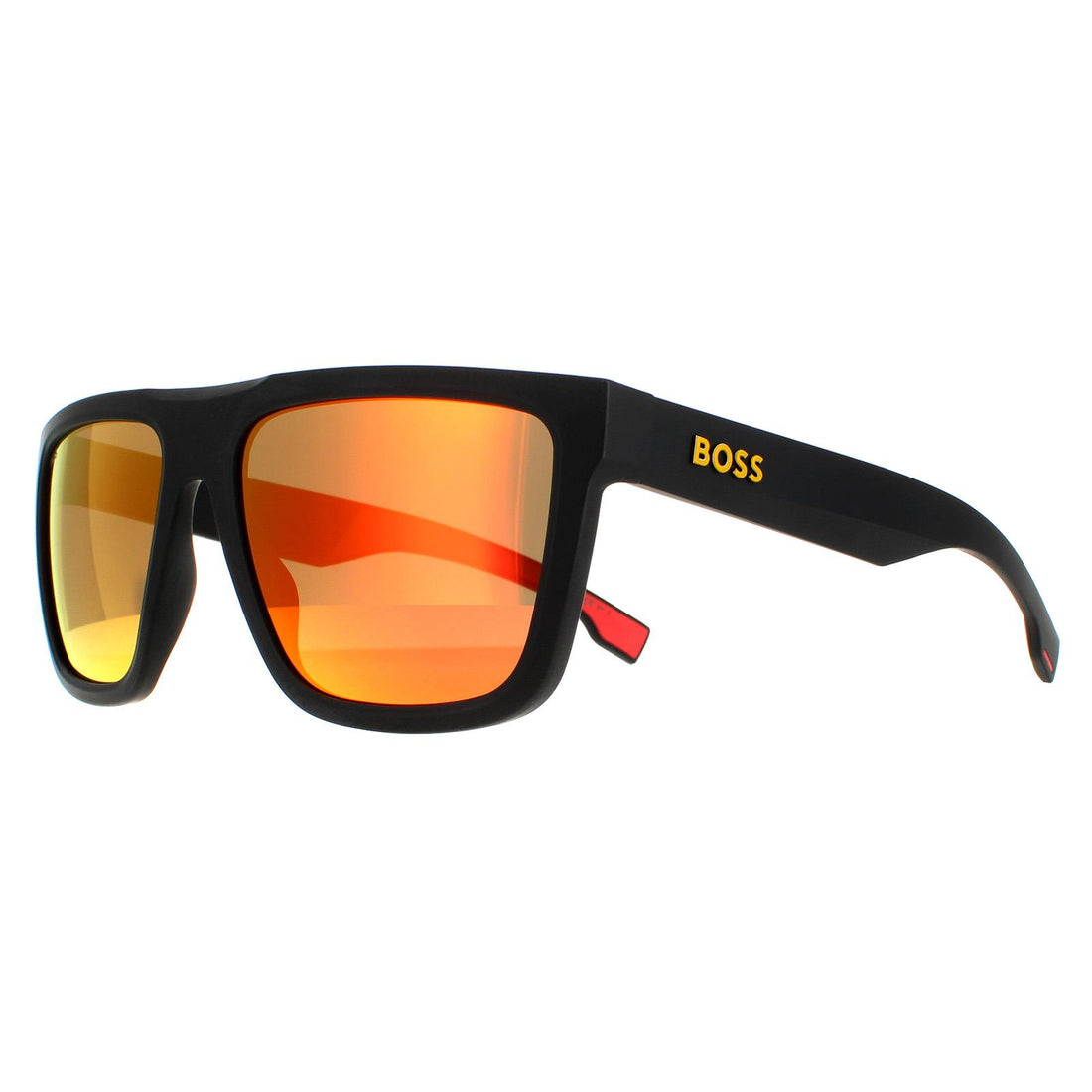 Hugo Boss Sunglasses BOSS 1451/S PGC UZ Matte Black Yellow Red Mirror