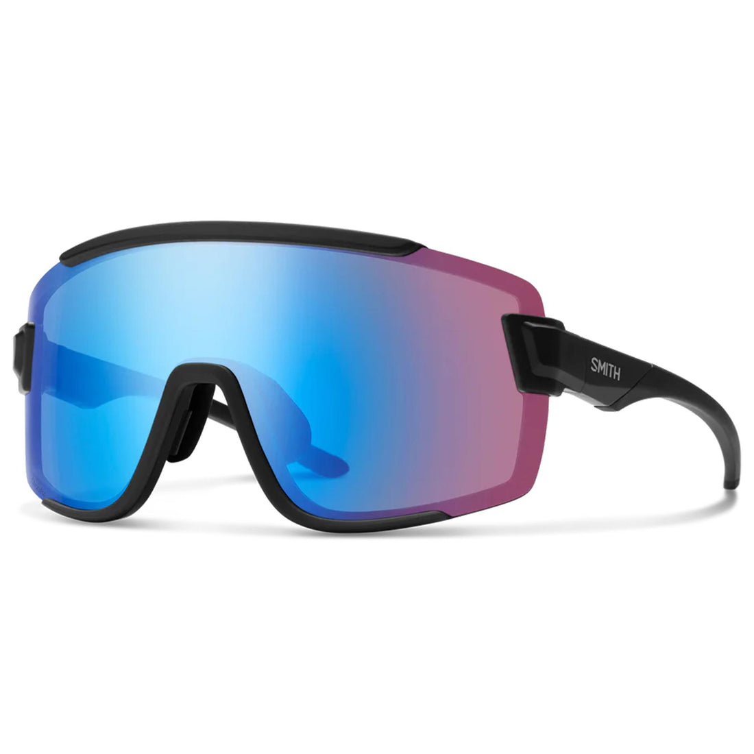 Smith Sunglasses Wildcat 003 G0 Matte Black ChromaPop Low Light Rose Blue Mirror