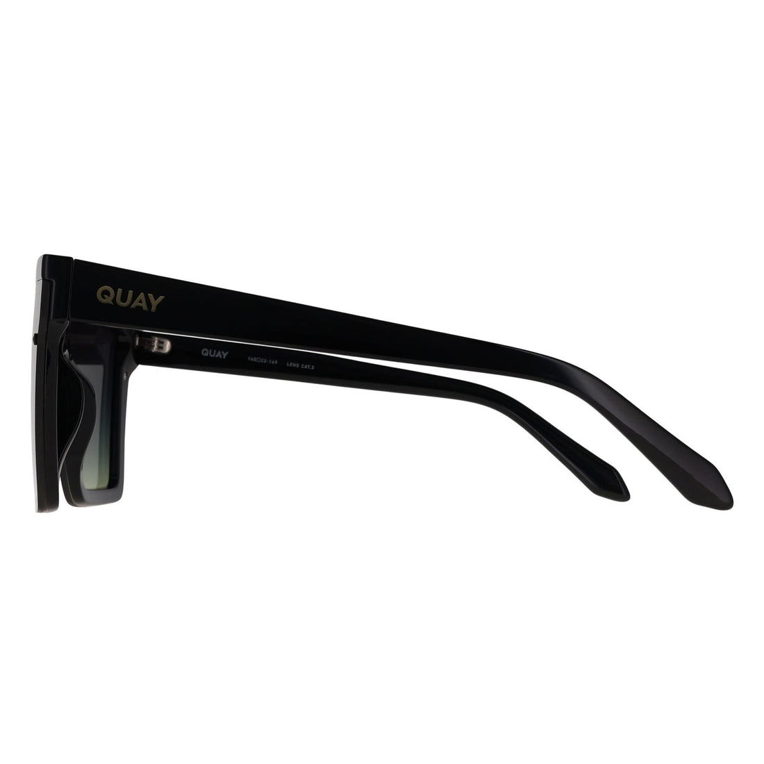 Quay Sunglasses Hindsight 53886 Black Smoke Green Gradient