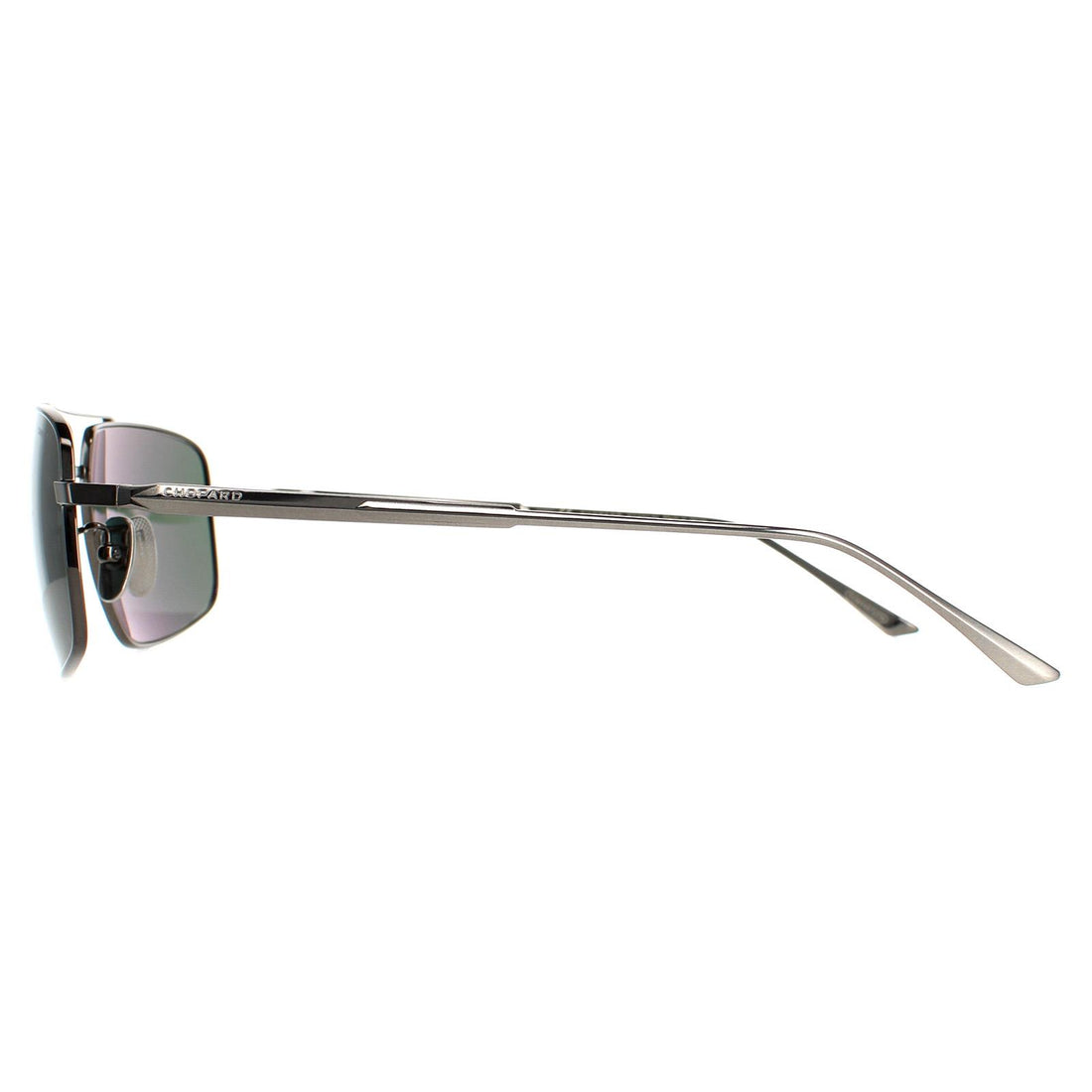 Chopard Sunglasses SCHF21M 568P Total Shiny Gunmetal Grey Green Polarised