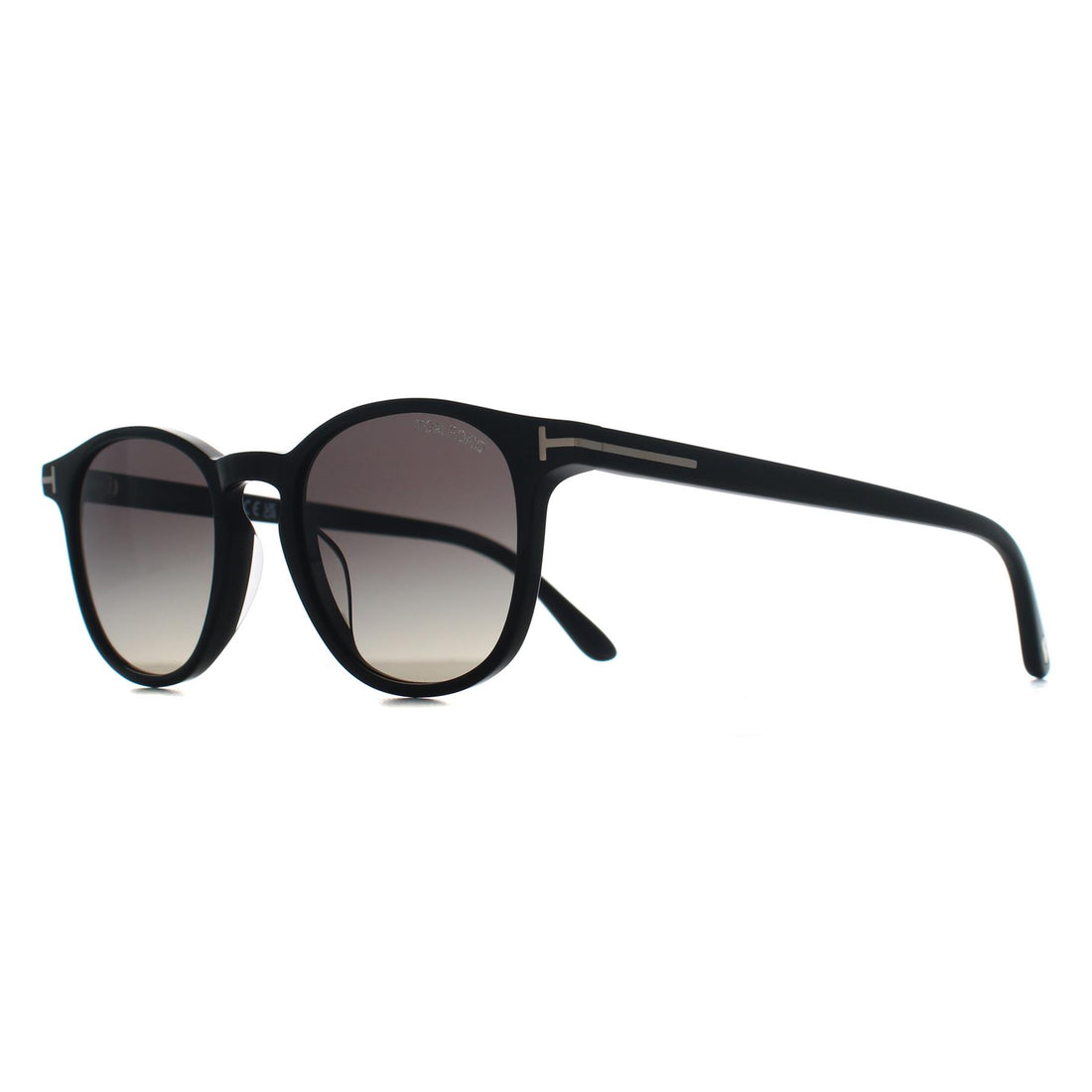 Tom Ford Sunglasses Holt-02 FT1302 01B Shiny Black Grey Gradient Light Mirror