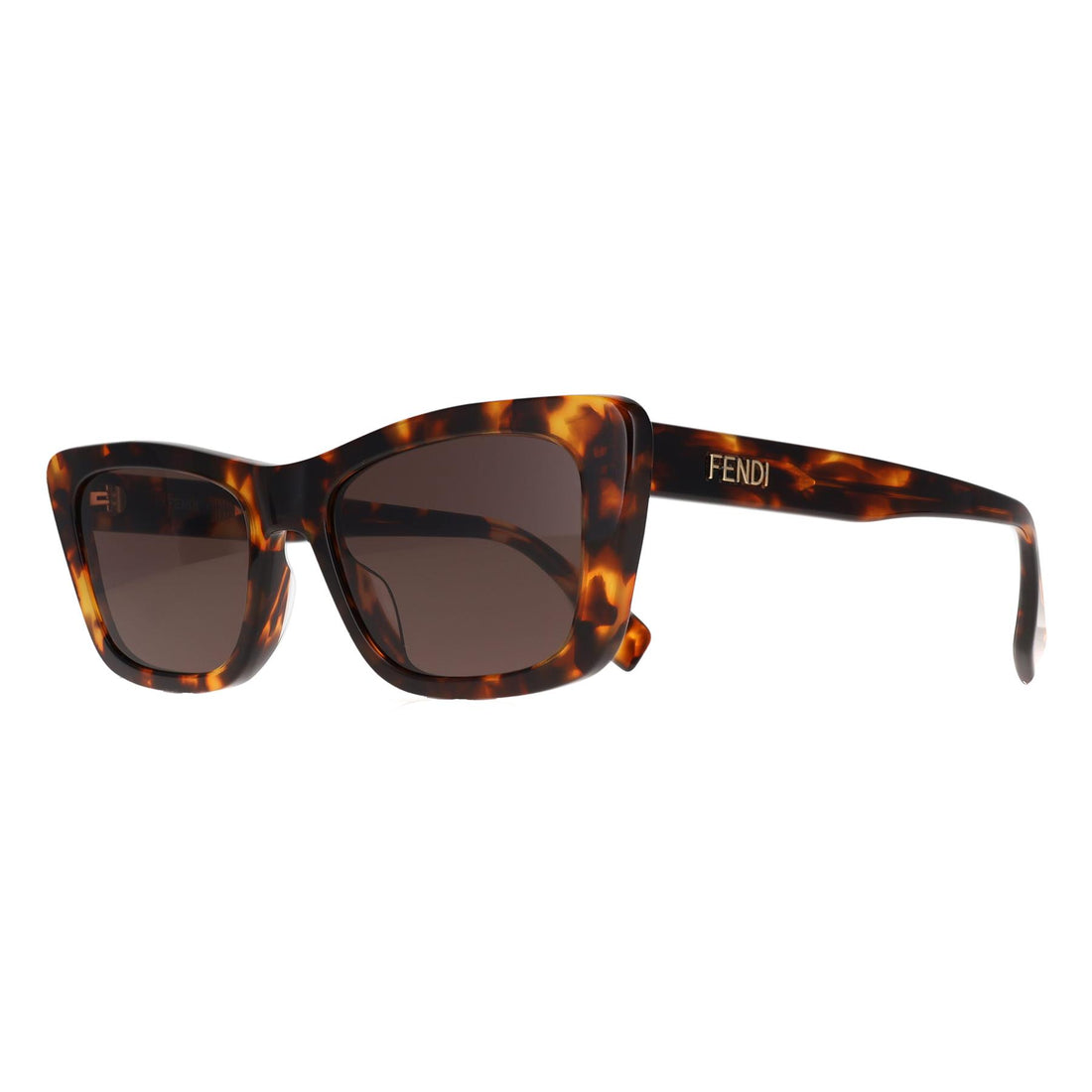 Fendi Sunglasses FE40185I Lettering 52N Dark Havana Green