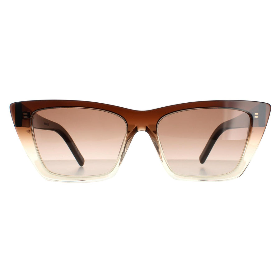 Saint Laurent SL 276 MICA Sunglasses Brown Crystal Fade Brown Gradient