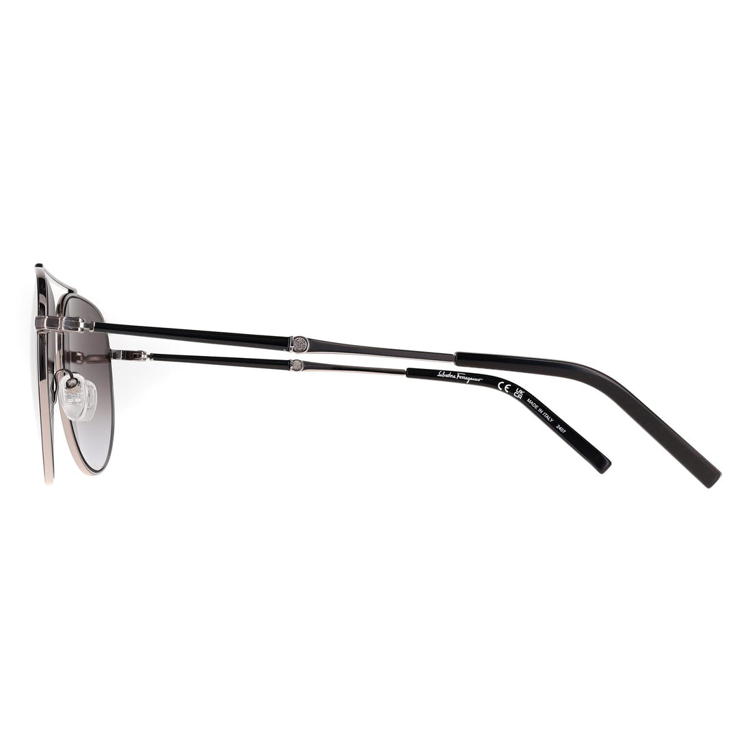 Salvatore Ferragamo Sunglasses SF226S 086 Black Light Ruthenium Grey Gradient