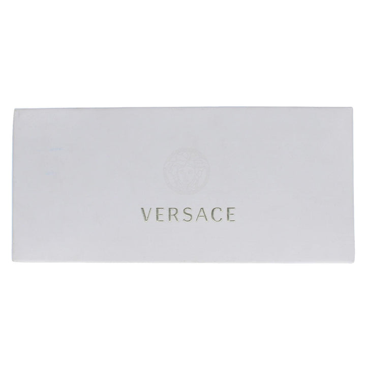 Versace large white faux leather Sunglasses Case w cleaning cloth & card