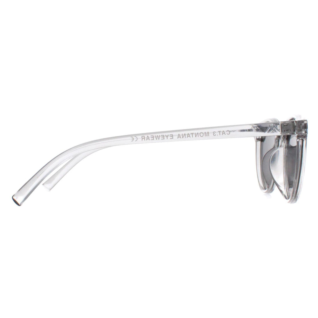 Montana Sunglasses MP75 B Shiny Clear Grey Smoke Polarized