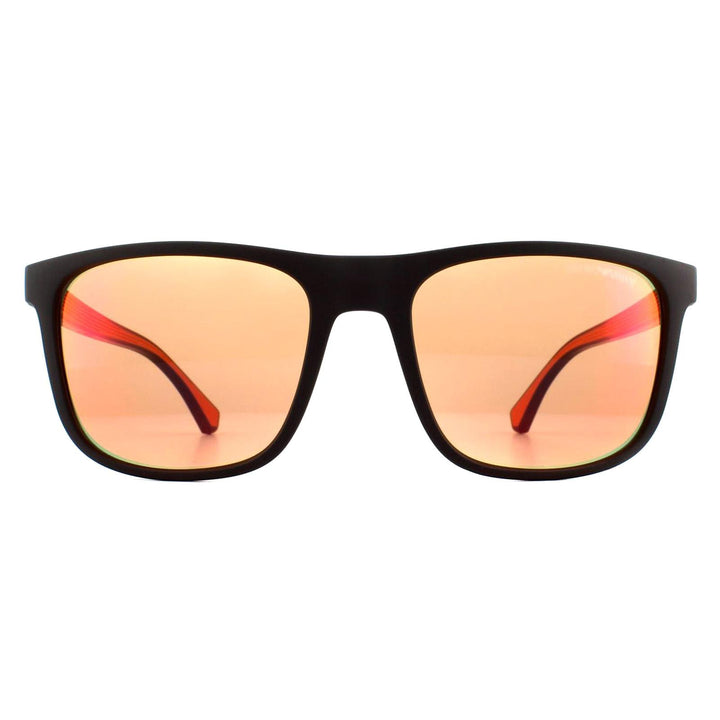 Emporio Armani Sunglasses EA4129 5752F6 Matte Brown Orange Mirror Red