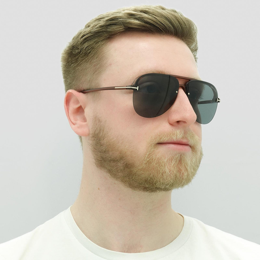 Tom Ford Sunglasses Terry 02 FT1004 45A Shiny Light Brown Smoke