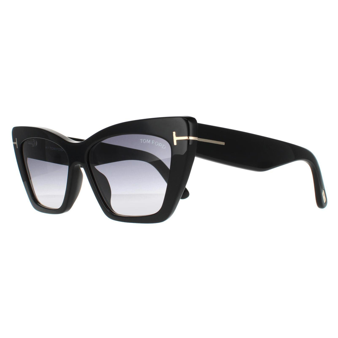 Tom Ford Sunglasses Wyatt FT0871 01B Shiny Black Grey Smoke Gradient