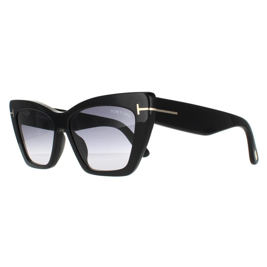 Tom Ford Sunglasses Wyatt FT0871 01B Shiny Black Grey Smoke Gradient