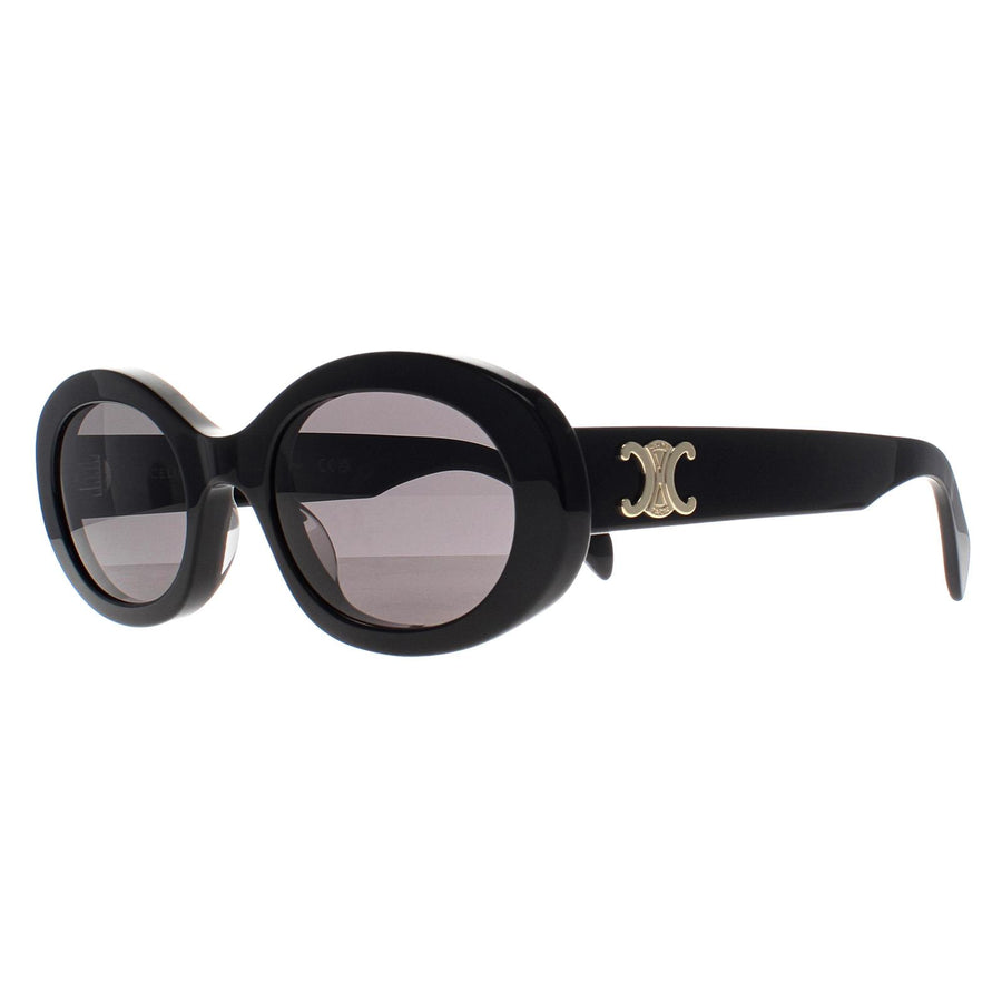 Celine Sunglasses Triomphe CL40194U 01A Shiny Black Smoke Grey