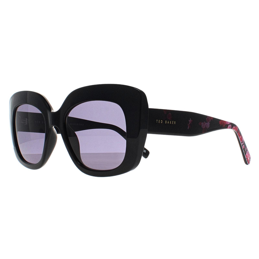 Ted Baker Sunglasses TB1675 Hattie 011 Gloss Solid Black Grey
