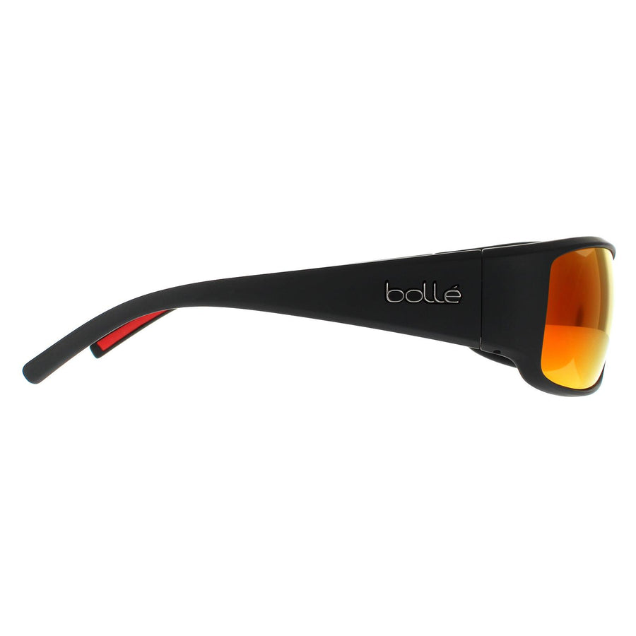 Bolle Sunglasses King 14241 Black Metal Red Brown Fire