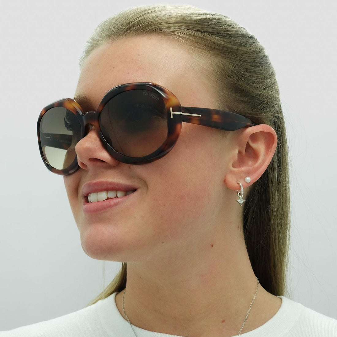 Tom Ford Sunglasses Georgia 02 FT1011 52B Dark Havana Smoke Gradient