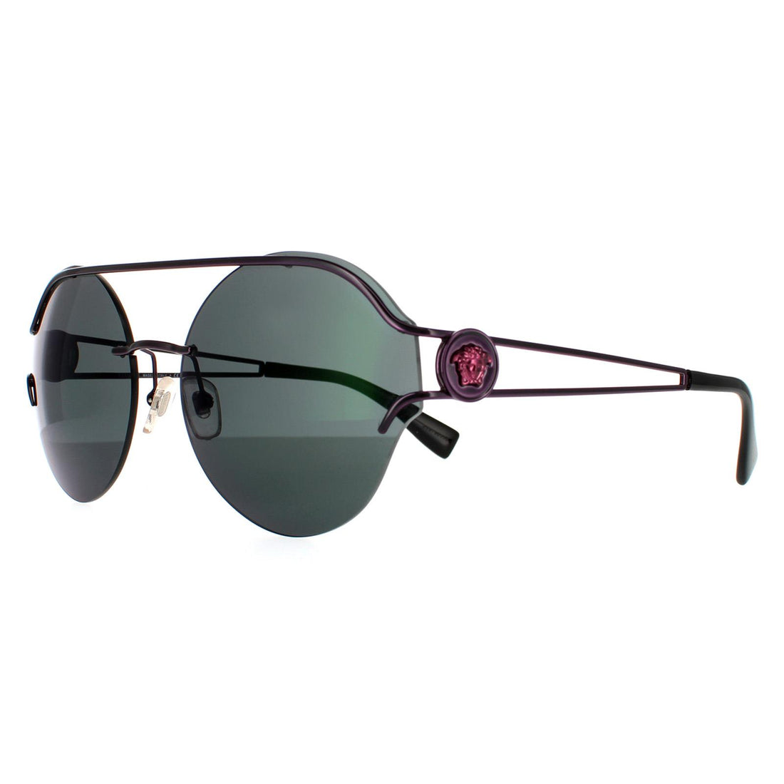 Versace Sunglasses VE2184 1414C0 Violet Dark Grey Mirrored Green