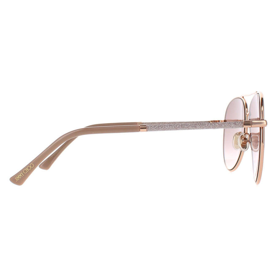 Jimmy Choo Sunglasses DEVAN/S BKU HA Gold Nude Brown Gradient