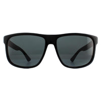 Gucci Sunglasses GG0010S 001 Black Rubber Grey