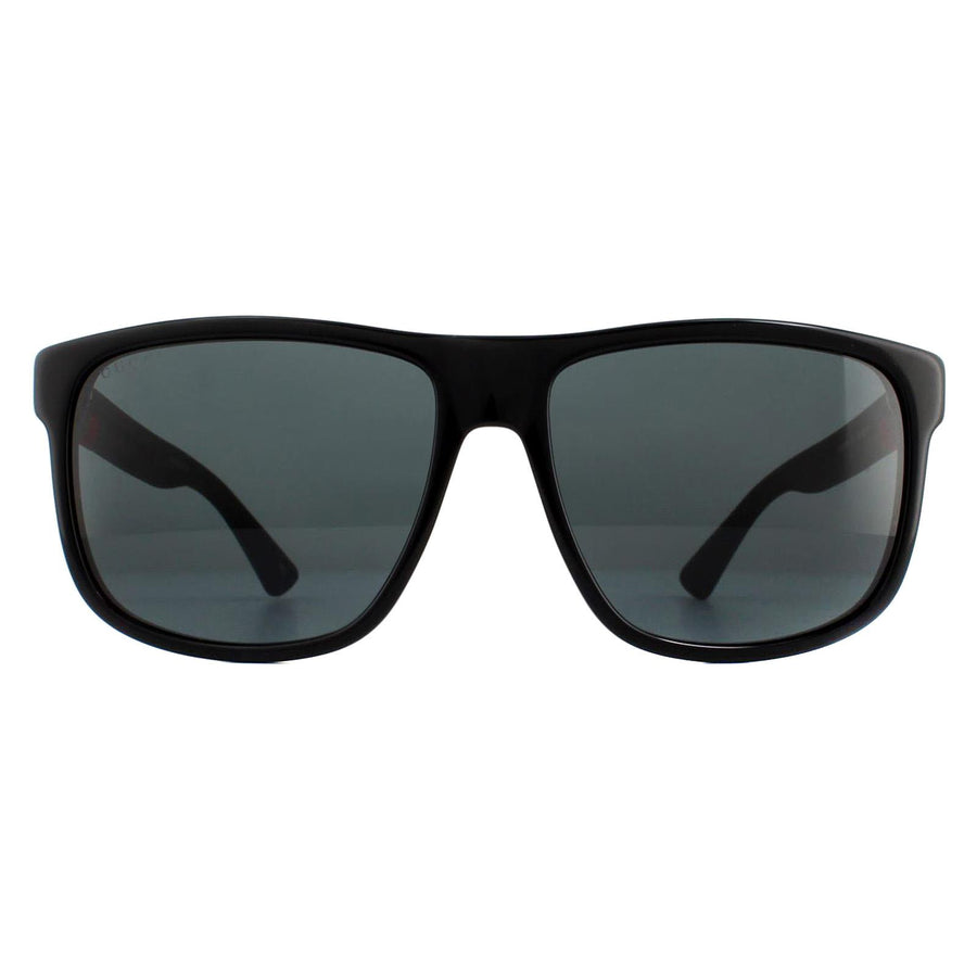 Gucci Sunglasses GG0010S 001 Black Rubber Grey