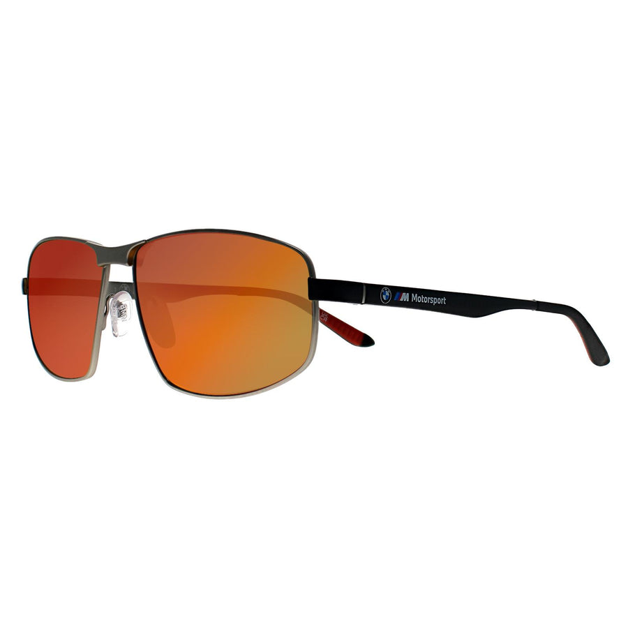 BMW Sunglasses BS0038 17U Shiny Palladium Red Mirror