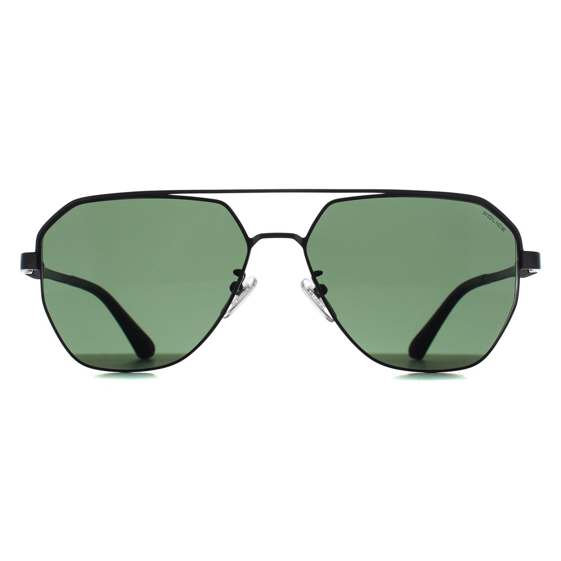 Police Sunglasses SPLP30 Ranger 1 0627 Shiny Gunmetal Green