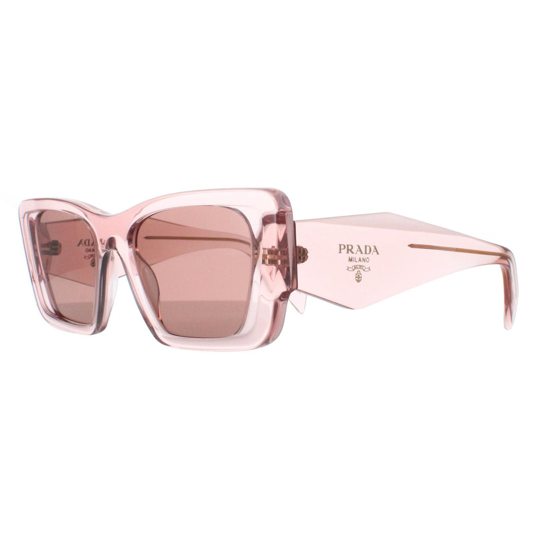 Prada Sunglasses PR08YS 19Q10D Transparent Peach Light Brown