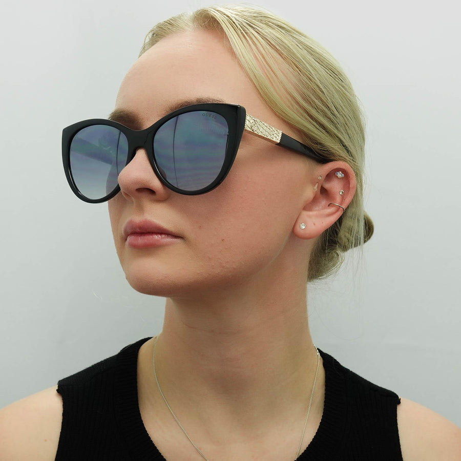Guess Sunglasses GF6069 01B Shiny Black Smoke Gradient