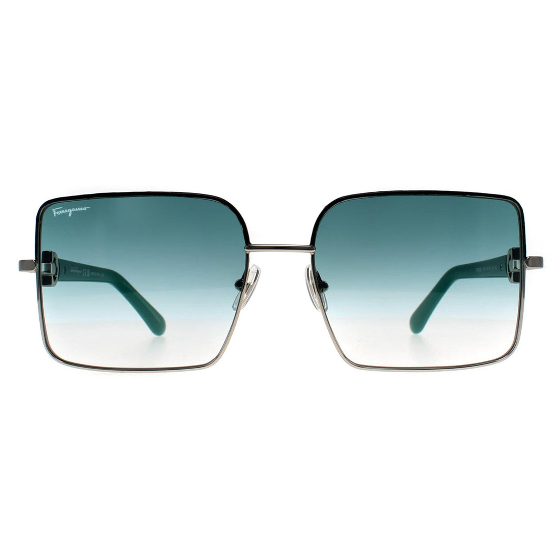 Salvatore Ferragamo Sunglasses SF302SL 047 Silver Petrol Blue Gradient