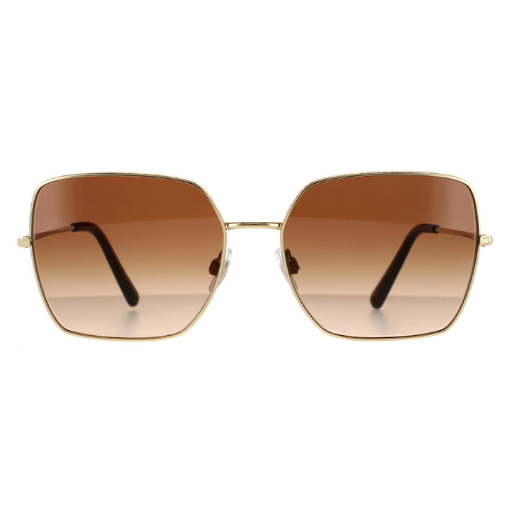 Dolce & Gabbana DG2242 Sunglasses Gold / Dark Brown Gradient