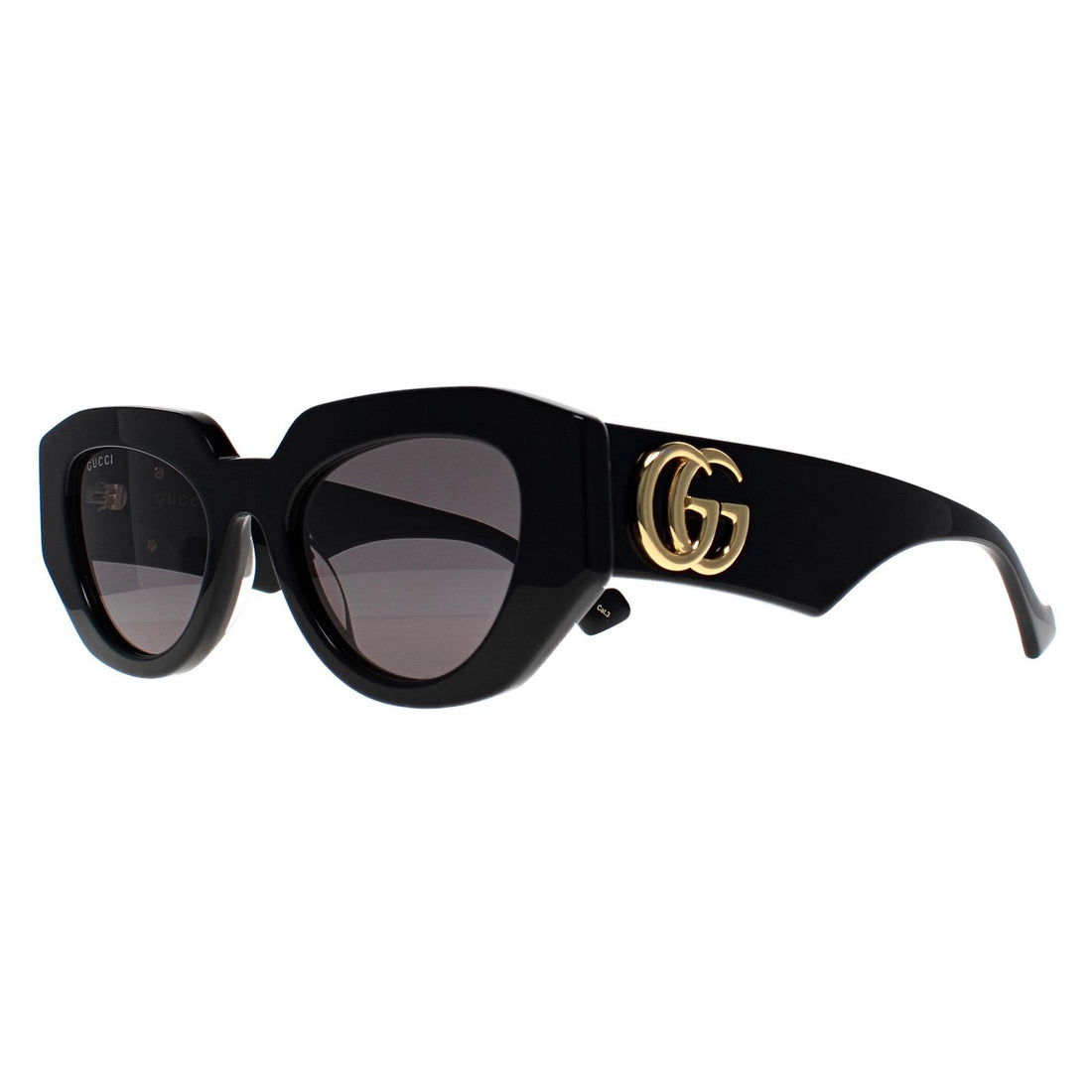 Gucci Sunglasses GG1421S 001 Shiny Black Grey