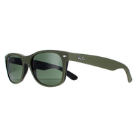 Ray-Ban Sunglasses New Wayfarer 2132 646531 Rubber Military Green on Black Green G-15